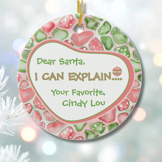 Décoration En Céramique Cher Père Noël, je peux expliquer Noël personnalis