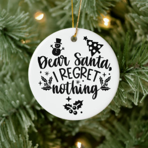 Décoration En Céramique Cher Père Noël Je Regrette Rien De Moderne