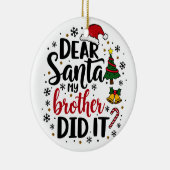 Décoration En Céramique Cher Père Noël Mon Frère l'a fait Noël (Droite)