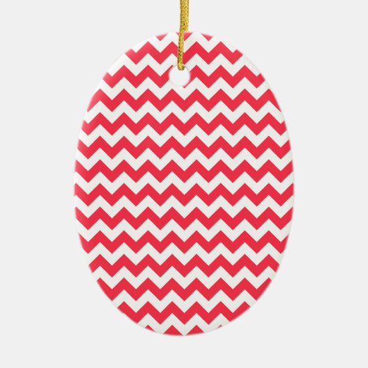 Décoration En Céramique Cherry Red Chevron Zigzag (Devant)