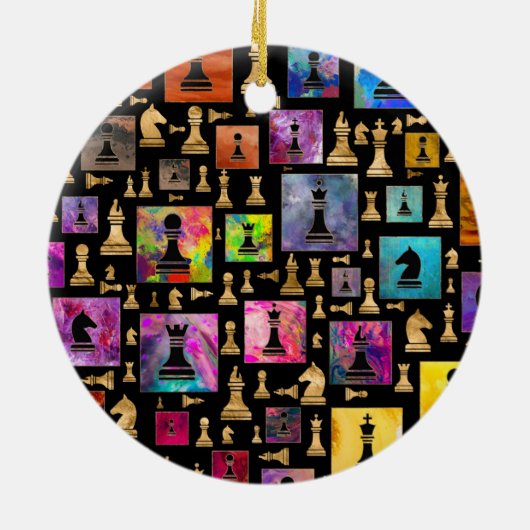 Décoration En Céramique Chess Pieces Pattern (Dos)