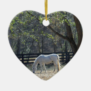 Décoration En Céramique Cheval blanc dans les arbres