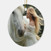 Décoration En Céramique Cheval blanc et fille (Gauche)