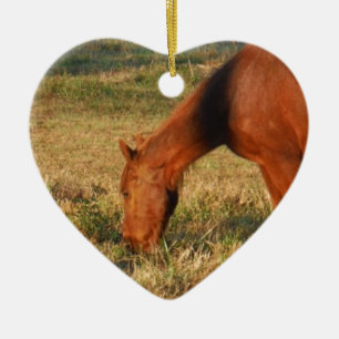 Décoration En Céramique Cheval Brown aux pins