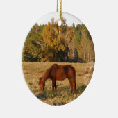 Décoration En Céramique Cheval Brown dans le champ d'arbre jaune (Droite)