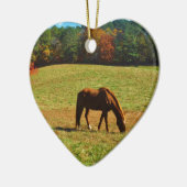 Décoration En Céramique Cheval Brown rouge dans les arbres d'automne (Gauche)