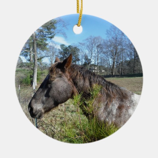 Décoration En Céramique Cheval de couleur Coco et Crème (Devant)