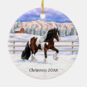 Décoration En Céramique Cheval de Tinker Tinker Gypsy Vanner Brown Pinto (Dos)