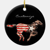 Décoration En Céramique Cheval du drapeau américain qui court Thunder_Cove (Dos)
