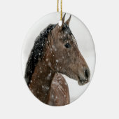 Décoration En Céramique Cheval en hiver (Droite)