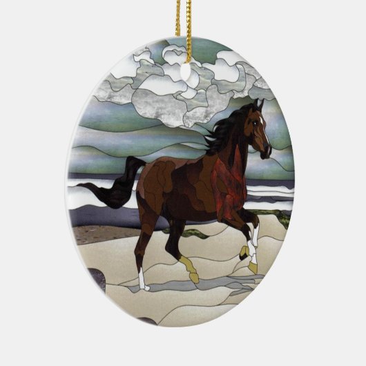 Décoration En Céramique Cheval en verre souillé (Droite)