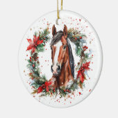 Décoration En Céramique Cheval équestre Noël Wreath Festive (Gauche)