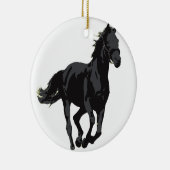 Décoration En Céramique Cheval - étalon noir (Droite)