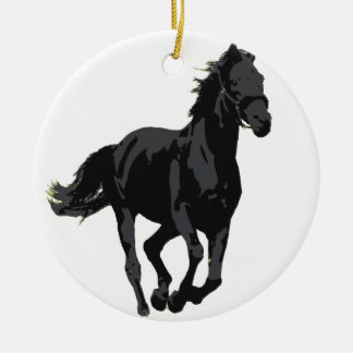 Décoration En Céramique Cheval - étalon noir