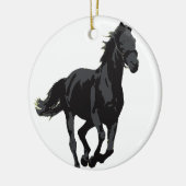 Décoration En Céramique Cheval - étalon noir (Gauche)