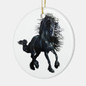 Décoration En Céramique Cheval frison, beauté noire d'étalon (Gauche)