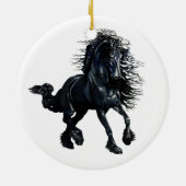 Décoration En Céramique Cheval frison, beauté noire d'étalon (Dos)
