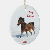 Décoration En Céramique Cheval Mustang sauvage qui court dans la neige (Droite)