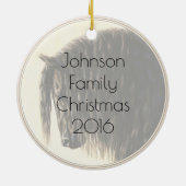 Décoration En Céramique Cheval noir Friésien (Dos)