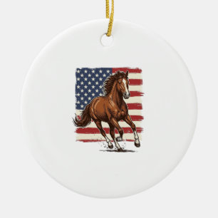 Décoration En Céramique Cheval Patriotique Vintage Création Vectorielle We