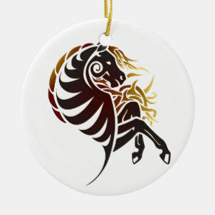 Décoration En Céramique Cheval tribal
