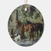 Décoration En Céramique Chevaux au Stable Porch (par Albrecht Adam) (Gauche)