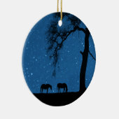 Décoration En Céramique Chevaux de nuit étoilée Noël (Droite)