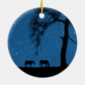 Décoration En Céramique Chevaux de nuit étoilée Noël (Dos)