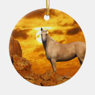 Décoration En Céramique Chevaux d'imaginaire : Montagne
