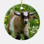 Décoration En Céramique Chèvre naine douce Enfant en fleurs (Dos)