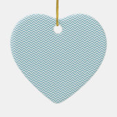 Décoration En Céramique Chevron bleu avec Monogramme (Dos)