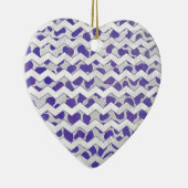 Décoration En Céramique Chevron Dalmatien violet et blanc (Droite)