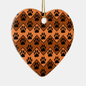 Décoration En Céramique Chevron Orange Brown Avec Motif Paw Chien (Droite)