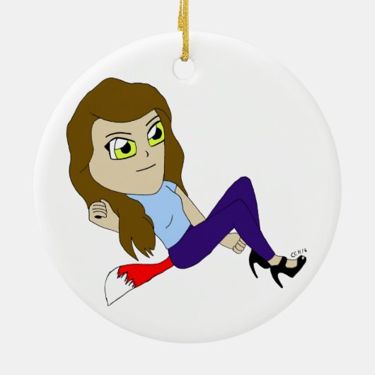 Décoration En Céramique chibi foxy fille (Dos)