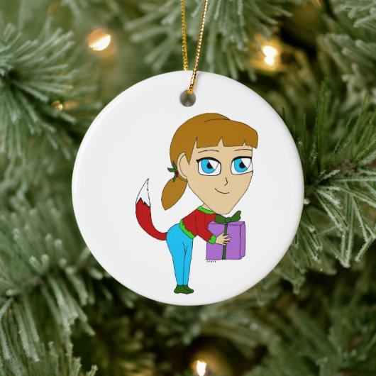 Décoration En Céramique chibi foxy girl (Arbre)