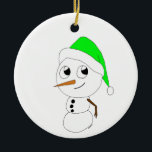 Décoration En Céramique chibi snowman<br><div class="desc">Un petit bonhomme de neige chibi.</div>