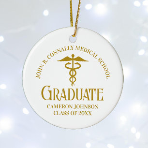 Décoration En Céramique Chic Gold Médicale School Graduation Noël