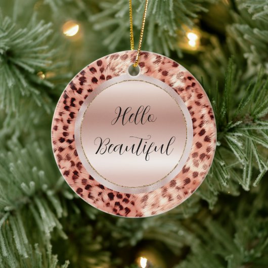 Décoration En Céramique Chic Joli Rose Gold Leopard (Arbre)