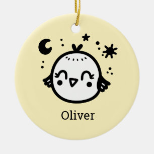 Décoration En Céramique Chick gai - Kawaii Bird Line Art"