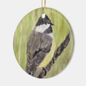 Décoration En Céramique Chickadee Bird - peinture acrylique. (Gauche)