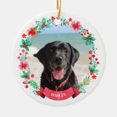 Décoration En Céramique Chien 2 photo Couronne de Noël (Devant)