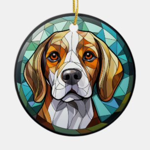 Décoration En Céramique Chien à col Beagle en verre doux