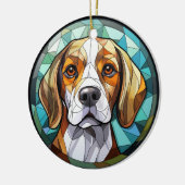 Décoration En Céramique Chien à col Beagle en verre doux (Gauche)