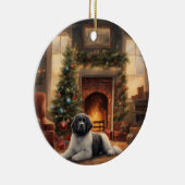 Décoration En Céramique Chien Assis Devant Un Arbre De Noël (Droite)