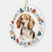 Décoration En Céramique Chien beagle encadré d'images de Noël (Gauche)