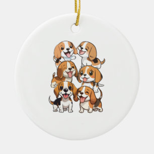 Décoration En Céramique chien beagle joyeux