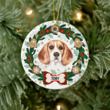 Chien beagle Noël Chien mignon Chien Cookie Wreath