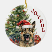 Décoration En Céramique Chien berger allemand enveloppé dans les lumières  (Devant)