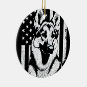 Décoration En Céramique Chien berger allemand USA Drapeau américain 4 juil (Droite)