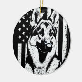 Décoration En Céramique Chien berger allemand USA Drapeau américain 4 juil (Gauche)